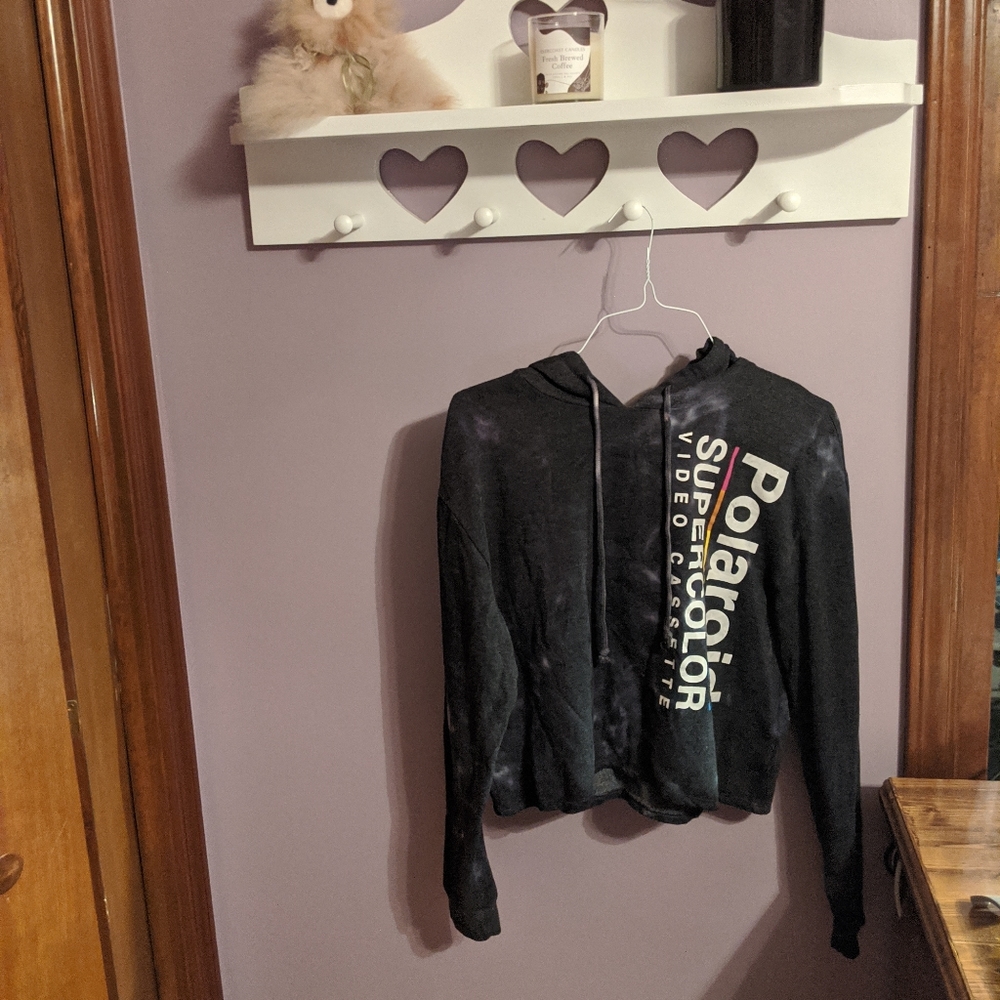 Large Target Polaroid graphic tie die hoodie